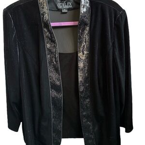 NWT Alex Evenings Black and Sequined trimmed Blazer